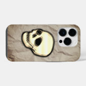 Totenkopf auf Papierstruktur-Hintergrund iPhone Hülle (Rückseite (Horizontal))