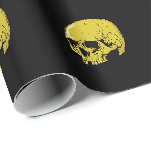 Totenkopf aus Gold Geschenkpapier (Rolleneckpunkt)