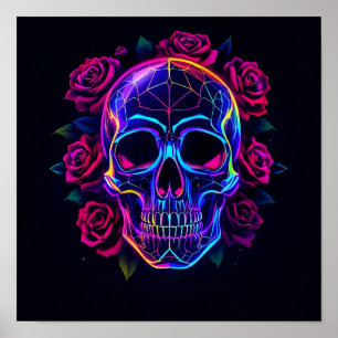 Totenkopf aus Rosen  Poster