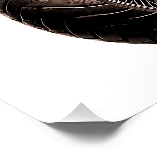 Totenkopf Biker mit Handgruss Poster (Ecke)