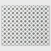 Totenkopf Blumen Geschenkpapier (Flach)