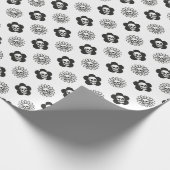 Totenkopf Blumen Geschenkpapier (Ecke)