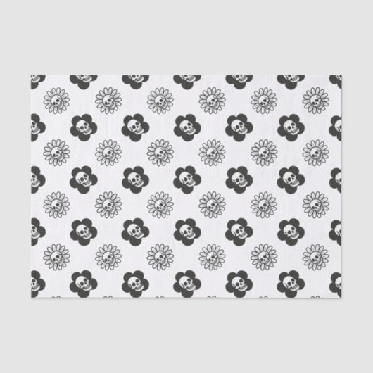 Totenkopf Blumen Seidenpapier (Vorderseite)