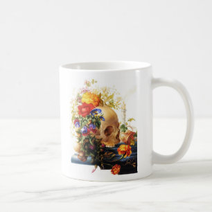 Totenkopf-Blumenstrauß-Tasse Kaffeetasse