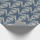 Totenkopf-Damask Geschenkpapier (Ecke)