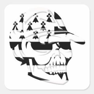 Totenkopf die Bretagne Quadratischer Aufkleber