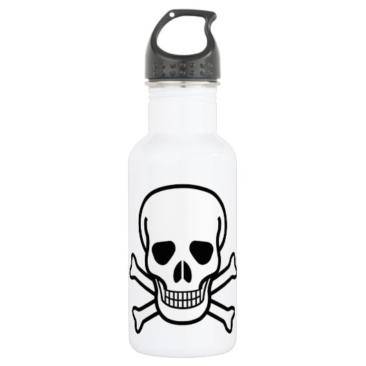 Totenkopf Edelstahlflasche (Vorderseite)