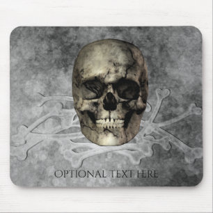 Totenkopf & ein Haufen Knochen Halloween Gothic Mousepad