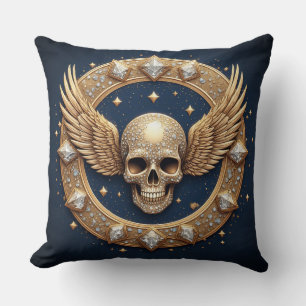💀Totenkopf-Emblem für gotische Dekoration Kissen
