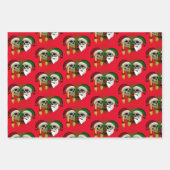 Totenkopf Frau Mann Weihnachten Rose Mütze Bart Geschenkpapier Set (Vorderseite 3)