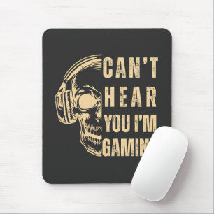 Totenkopf-Gamer-Kunst – Kann dich nicht hören Mousepad