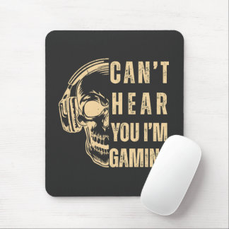 Totenkopf-Gamer-Kunst – Kann dich nicht hören Mousepad