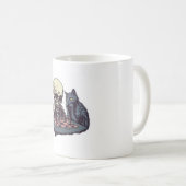 Totenkopf gegen Katze � Lustiger Schachkampf Kaffeetasse (VorderseiteRechts)