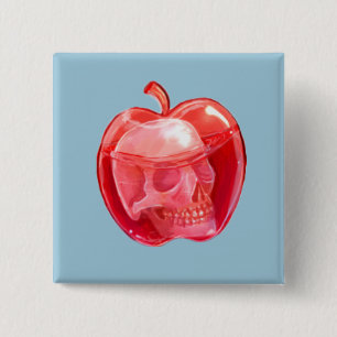 Totenkopf-Gekritzel-Kunst-Quadrat-Button Button