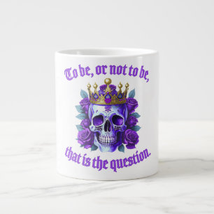 Totenkopf Geschenk Krone Rosen Spruch König Lila Jumbo-Tasse