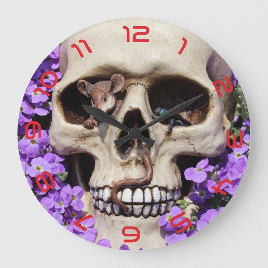 Totenkopf - Gothic / Wanduhr (Vorderseite)