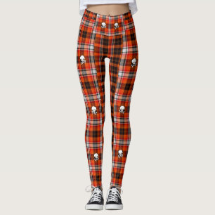 Totenkopf-Gotisch-Plaid Leggings