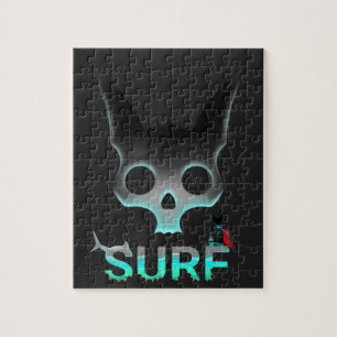 Totenkopf-Graffiti-Surfkatze Puzzle