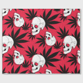 Totenkopf Hanfblatt Geschenkpapier (Flach)