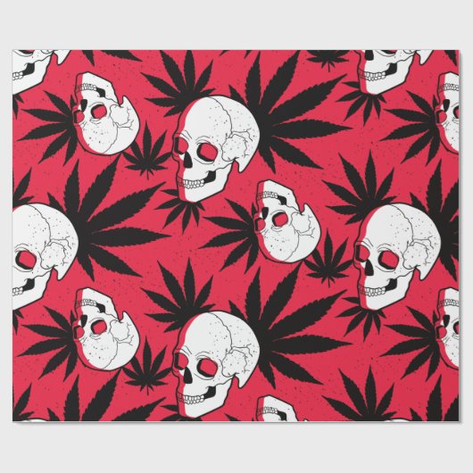 Totenkopf Hanfblatt Geschenkpapier (Flach)