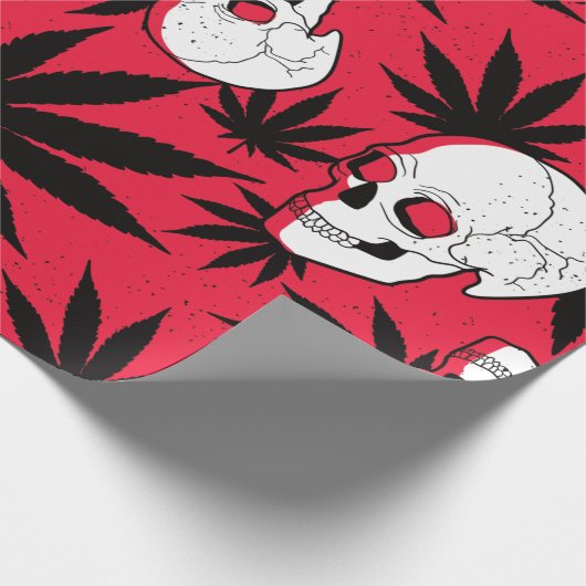 Totenkopf Hanfblatt Geschenkpapier (Ecke)
