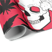 Totenkopf Hanfblatt Geschenkpapier (Rolleneckpunkt)