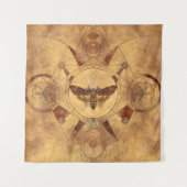 Totenkopf Hawkmoth heilige Geometrie-Digital-Kunst Wandteppich (Vorderseite)