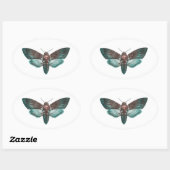 Totenkopf-Hawkmoth Ovaler Aufkleber (Blatt)