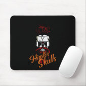 Totenkopf Hipster Schädel Logo Bärtiger Bart Schnu Mousepad (Mit Mouse)