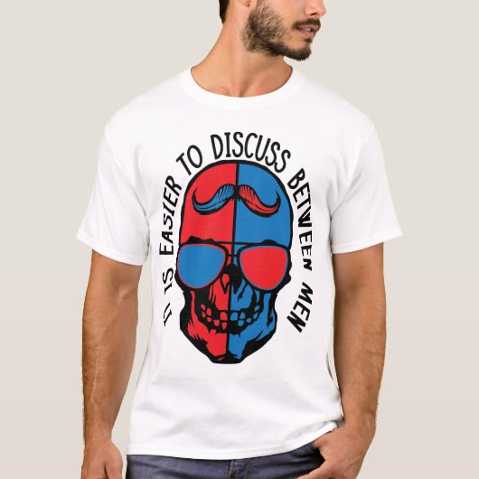 Totenkopf Hipster Zitat T-Shirt (Vorderseite)