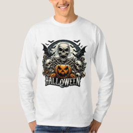 Totenkopf-Horde Halloween-Kürbis T-Shirt