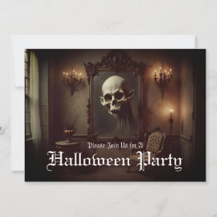 Totenkopf im Gemälde Halloween-Einladung