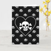 Totenkopf im Herzen Karte (Gelbe Blume)