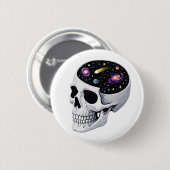 Totenkopf im Weltraum Button (Vorne & Hinten)