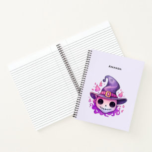 Totenkopf in einem Hexenhut Whimsical Notizblock