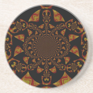 Totenkopf-Kaleidoskop-Kunstposter Getränkeuntersetzer