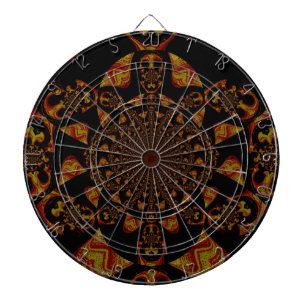 Totenkopf-Kaleidoskop-Kunstprint Dartscheibe