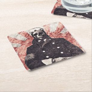 Totenkopf-Kamikaze Rechteckiger Pappuntersetzer