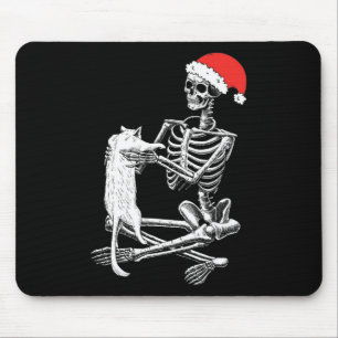Totenkopf-Katze Weihnachten  Mousepad