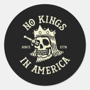 Totenkopf Keine Könige in Amerika seit 1776 Runder Aufkleber