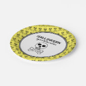 Totenkopf & Knochen, Halloween-Party Pappteller (Schrägansicht)