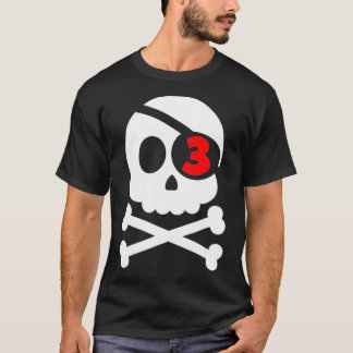 Totenkopf & Kreuzbein Pirat 3. Geburtstag Jungen K T-Shirt