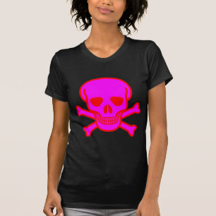 TOTENKOPF KREUZBEINE ROSA ROT T-Shirt