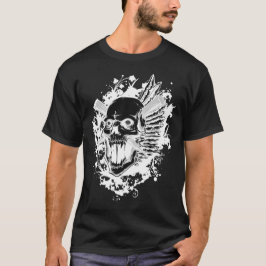 Totenkopf-Krieger-T-Shirt Gothic-Skelett-Tee T-Shirt