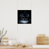 Totenkopf-Kürbis-Nebel Poster (Küche)