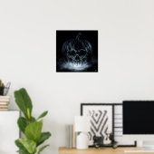 Totenkopf-Kürbis-Nebel Poster (Heimbüro)