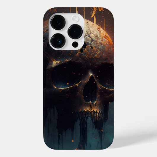 Totenkopf mit apokalyptischer Hintergrund Case-Mate iPhone Hülle (Rückseite)