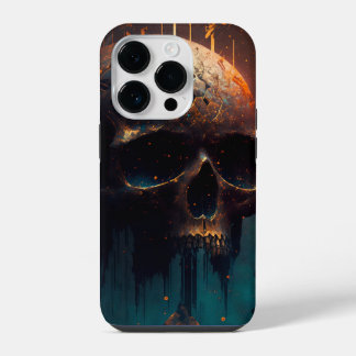Totenkopf mit apokalyptischer Hintergrund iPhone 14 Pro Hülle