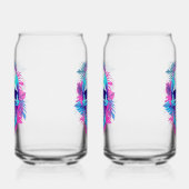 Totenkopf mit Blumen im Vaporwave-Stil Dosenglas (Links)