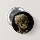 Totenkopf mit brennender Zigarette Vincent van Gog Button (Vorne & Hinten)